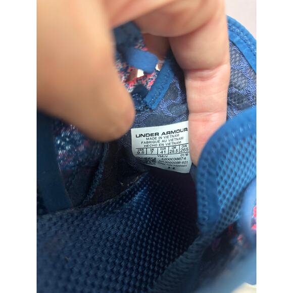 Under Armour Mesh Running Shoes Womens Size 9.5 Blue Pink - Picture 2 of 9